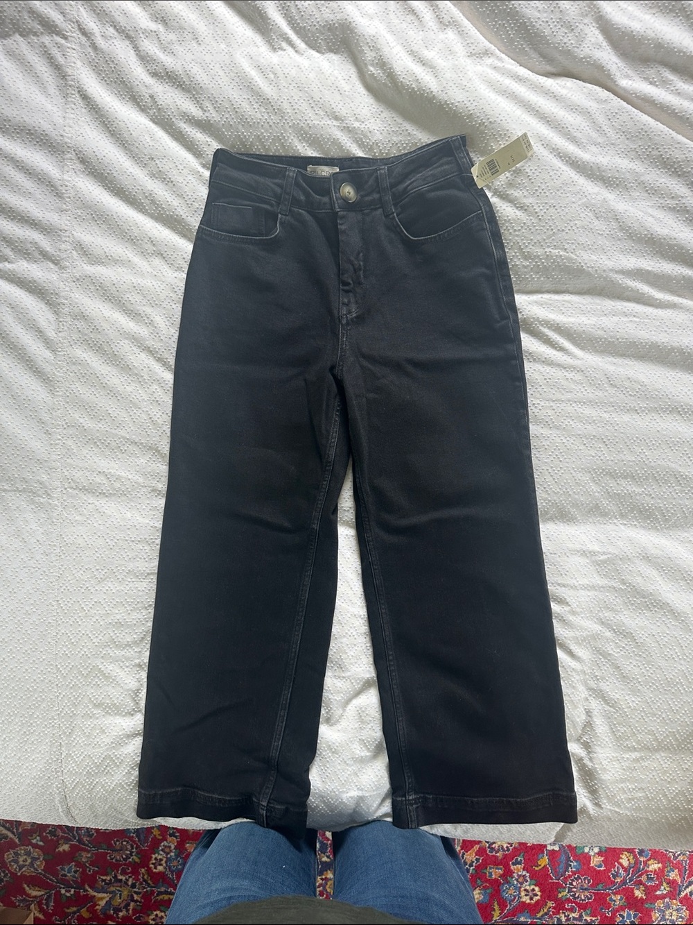 Anthropologie Pilcro Black Wide-Leg Crop Jeans